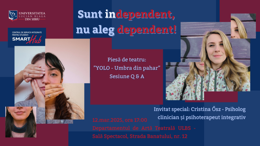 Spectacol de teatru „Prima lecție” în cadrul campaniei „Sunt INDEPENDENT, NU ALEG dependent!”